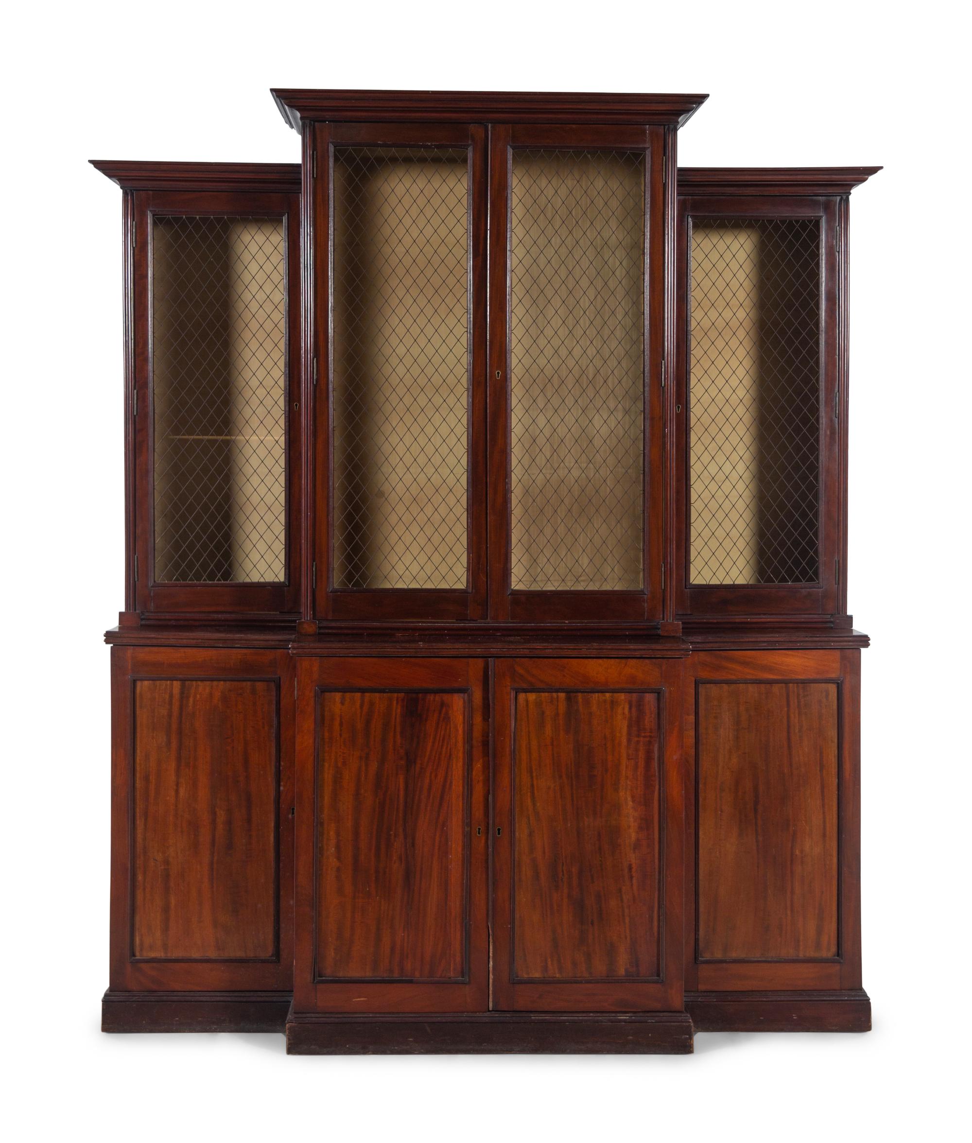 A Regency Mahogany Breakfront Bookcase