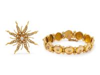 A Collection of Yellow Gold and Diamond Jewelry,
