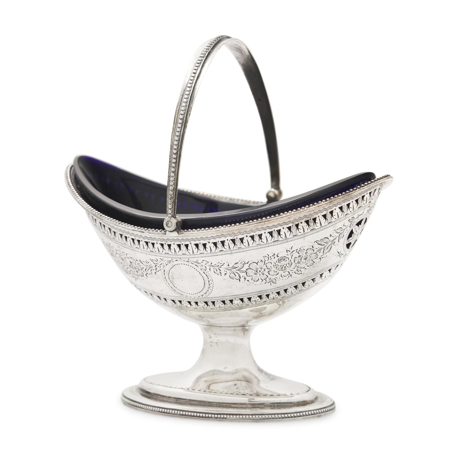 A George III Engraved and Pierced Silver Sugar Basket