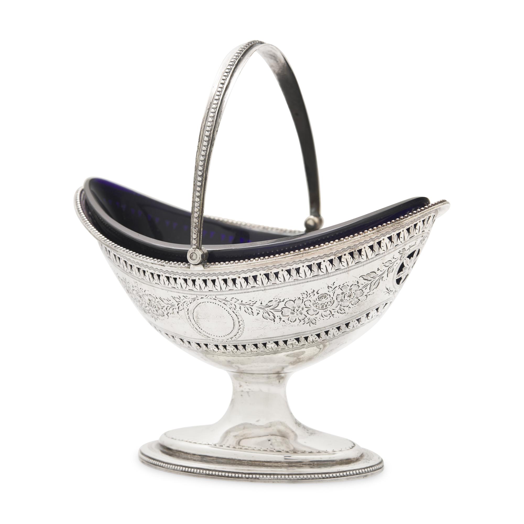 A George III Engraved and Pierced Silver Sugar Basket