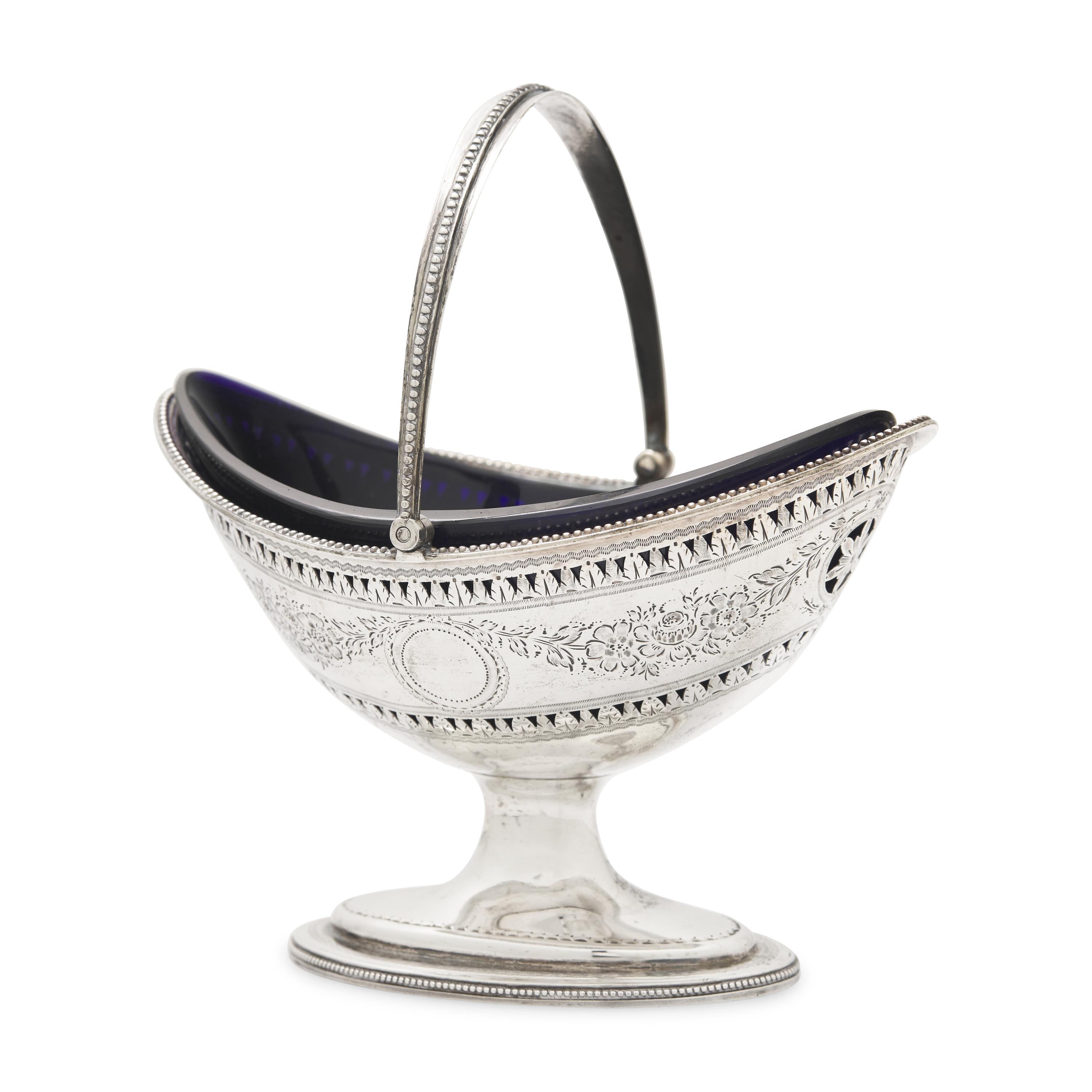 A George III Engraved and Pierced Silver Sugar Basket