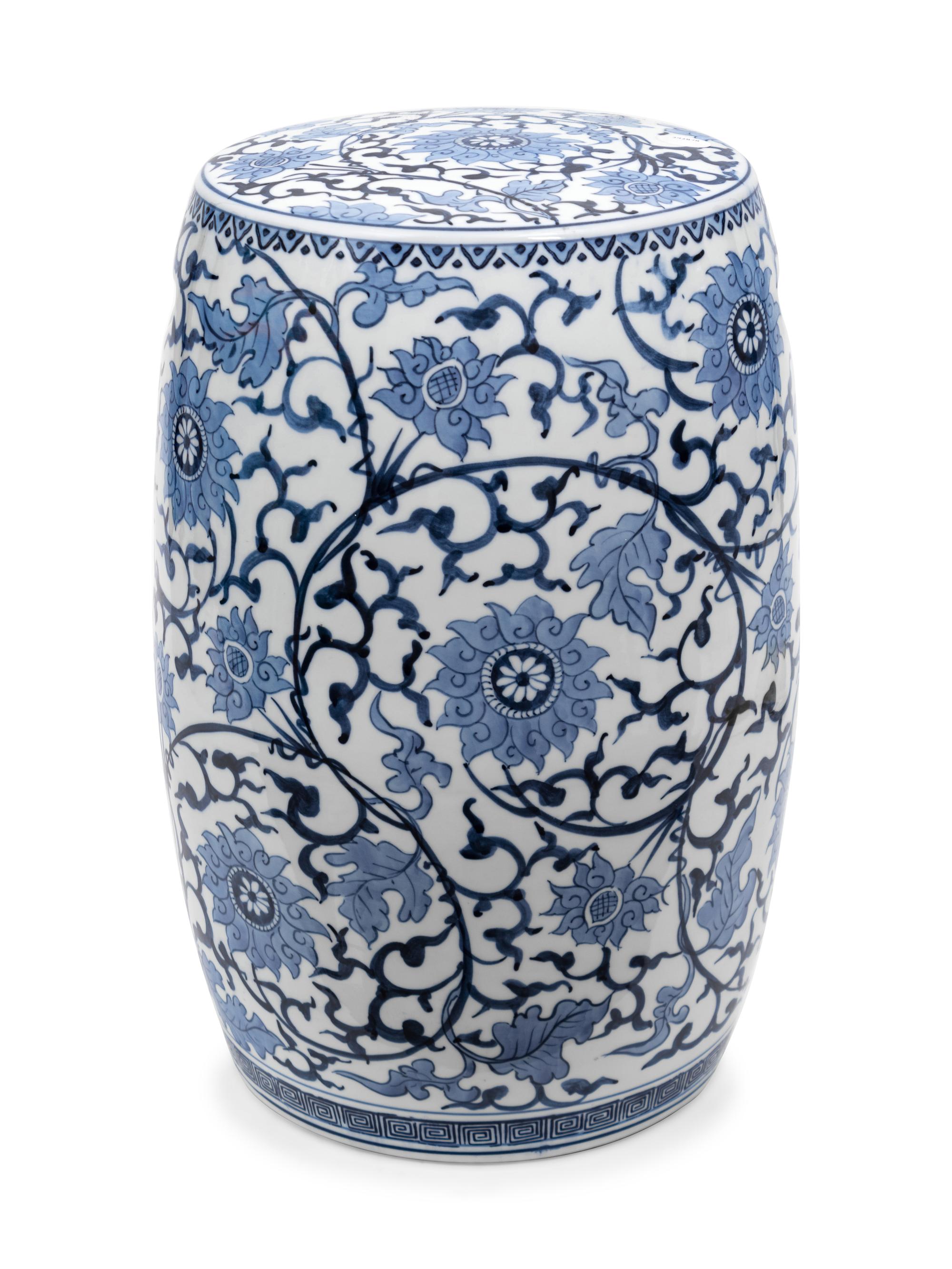 A Chinese Blue and White Porcelain Garden Seat — 20TH CENTURY