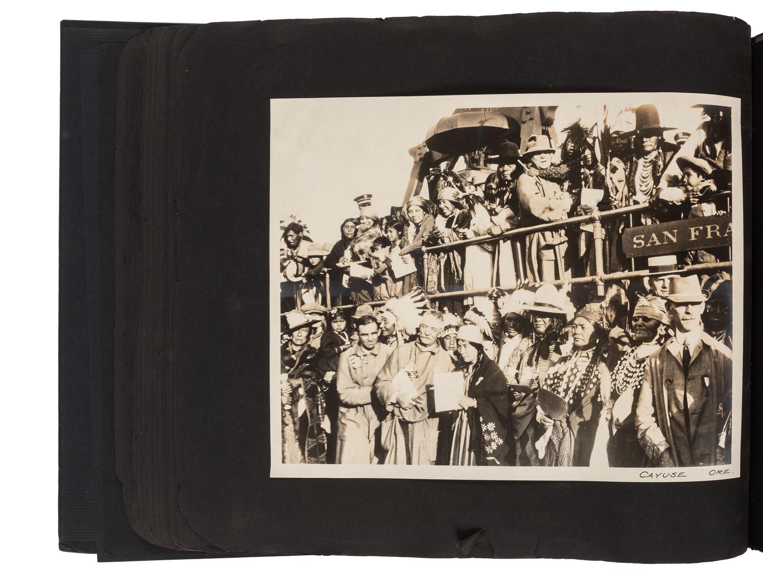 Americana Album containing approx. 350 photographs documenting the journey of the Liberty Bell from Philadelphia to San Francisco for the Panama-Pacific Exposition. 1915.