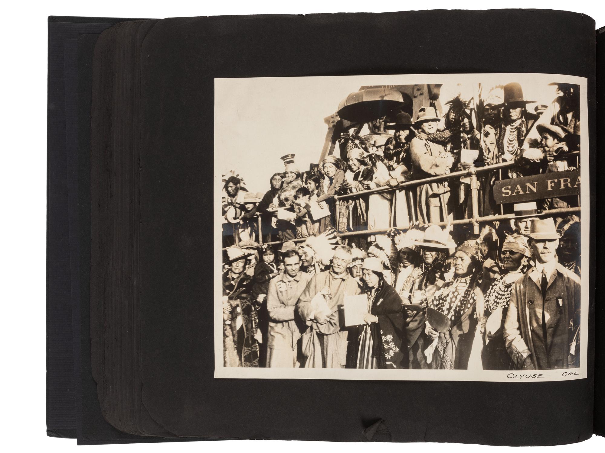 Americana Album containing approx. 350 photographs documenting the journey of the Liberty Bell from Philadelphia to San Francisco for the Panama-Pacific Exposition. 1915.