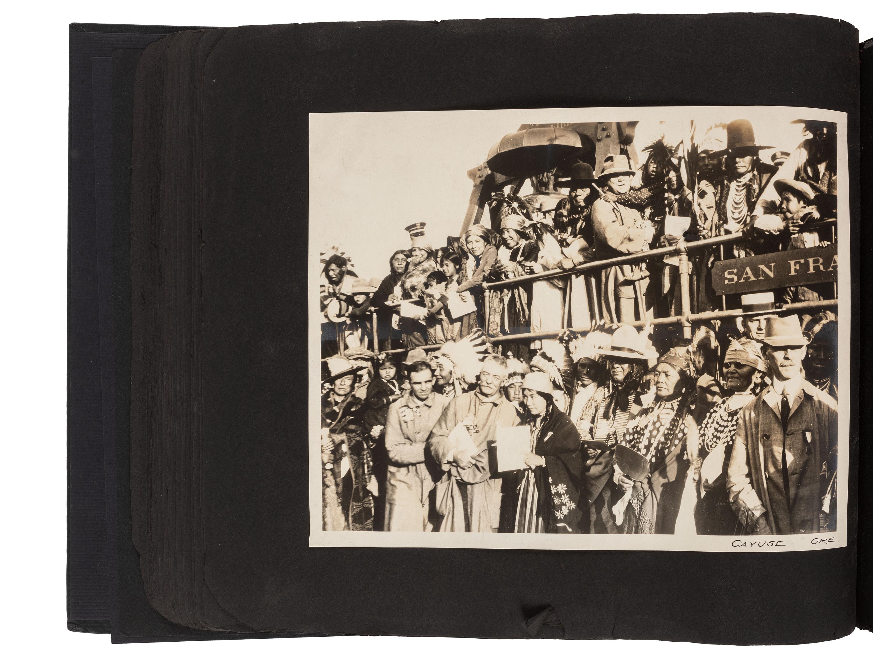Americana Album containing approx. 350 photographs documenting the journey of the Liberty Bell from Philadelphia to San Francisco for the Panama-Pacific Exposition. 1915.