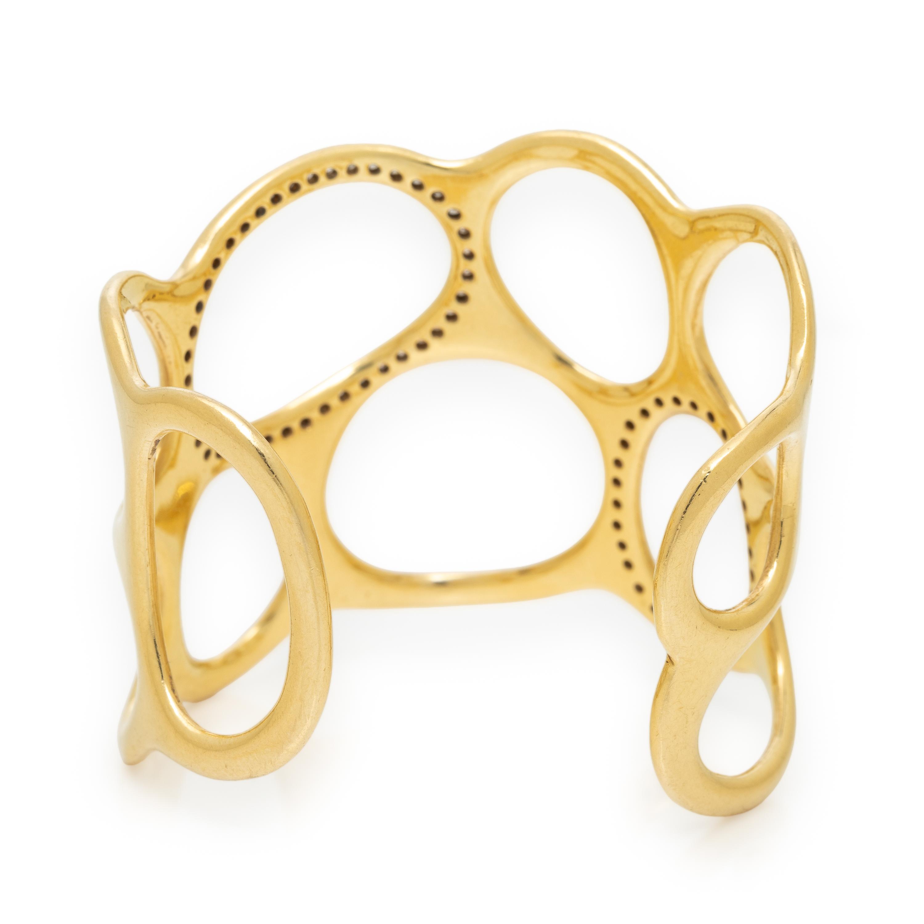 YELLOW GOLD AND DIAMOND CUFF BRACELET