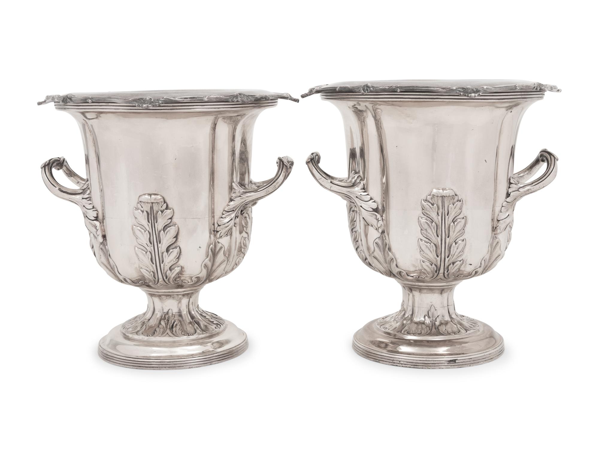 A Pair of Silver-Plate Wine Coolers