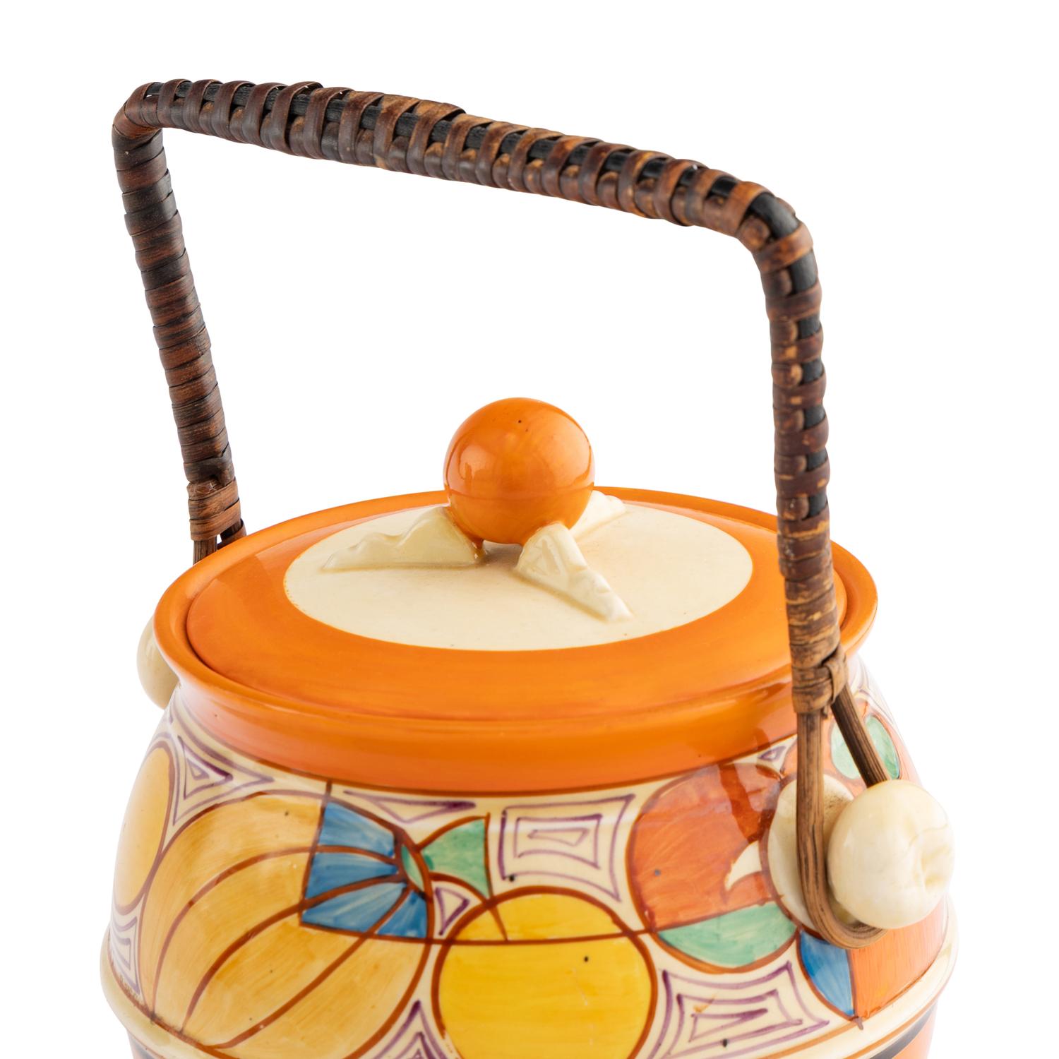 A Group of Five Clarice Cliff Melon (Picasso Fruit) Ceramic Table Articles
