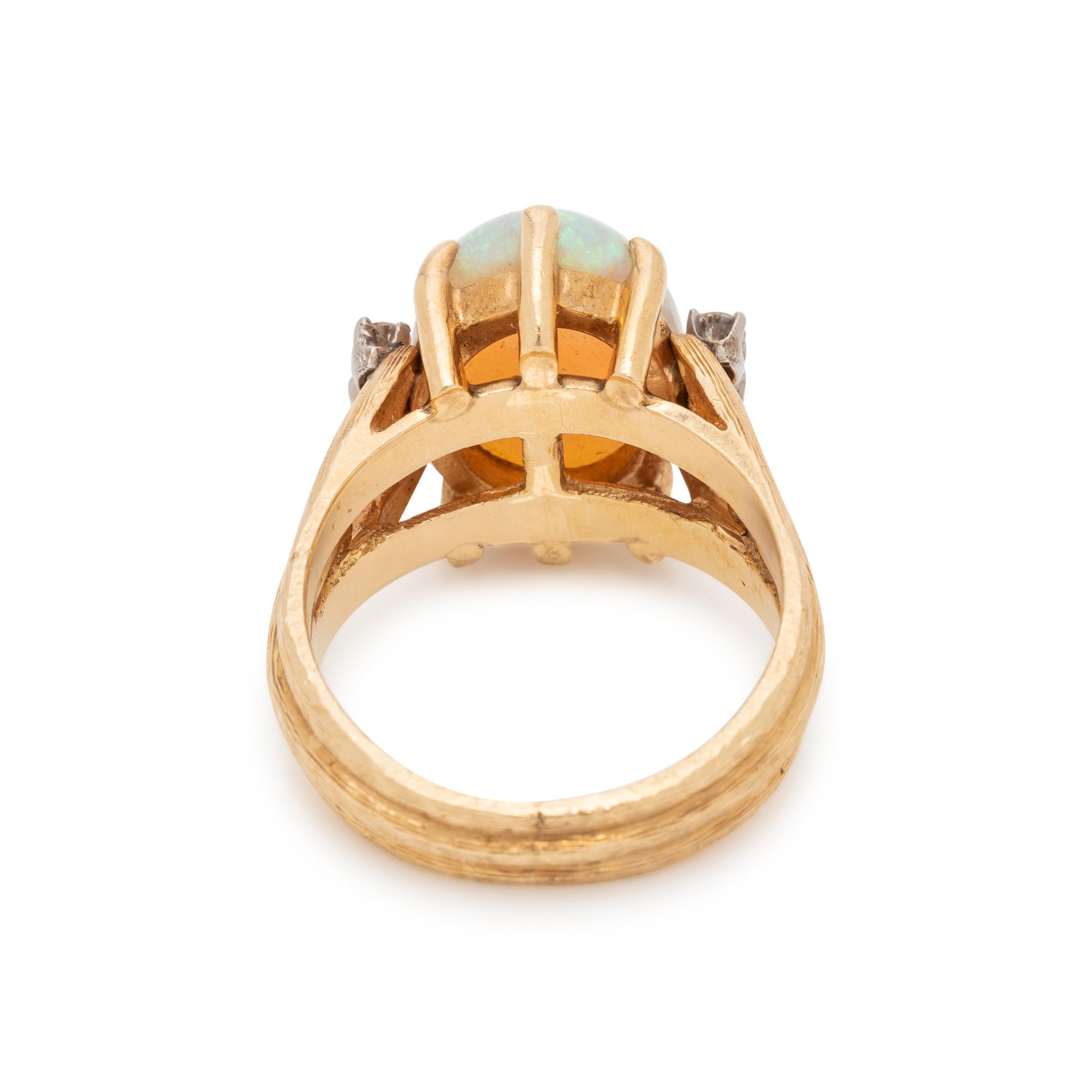 OPAL AND DIAMOND RING