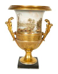 A Large English Porcelain Topographical Urn