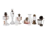 A Group of Six Oil Lamps and Lanterns