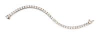 An 18 Karat White Gold and Diamond Line Bracelet, 12.00 dwts.