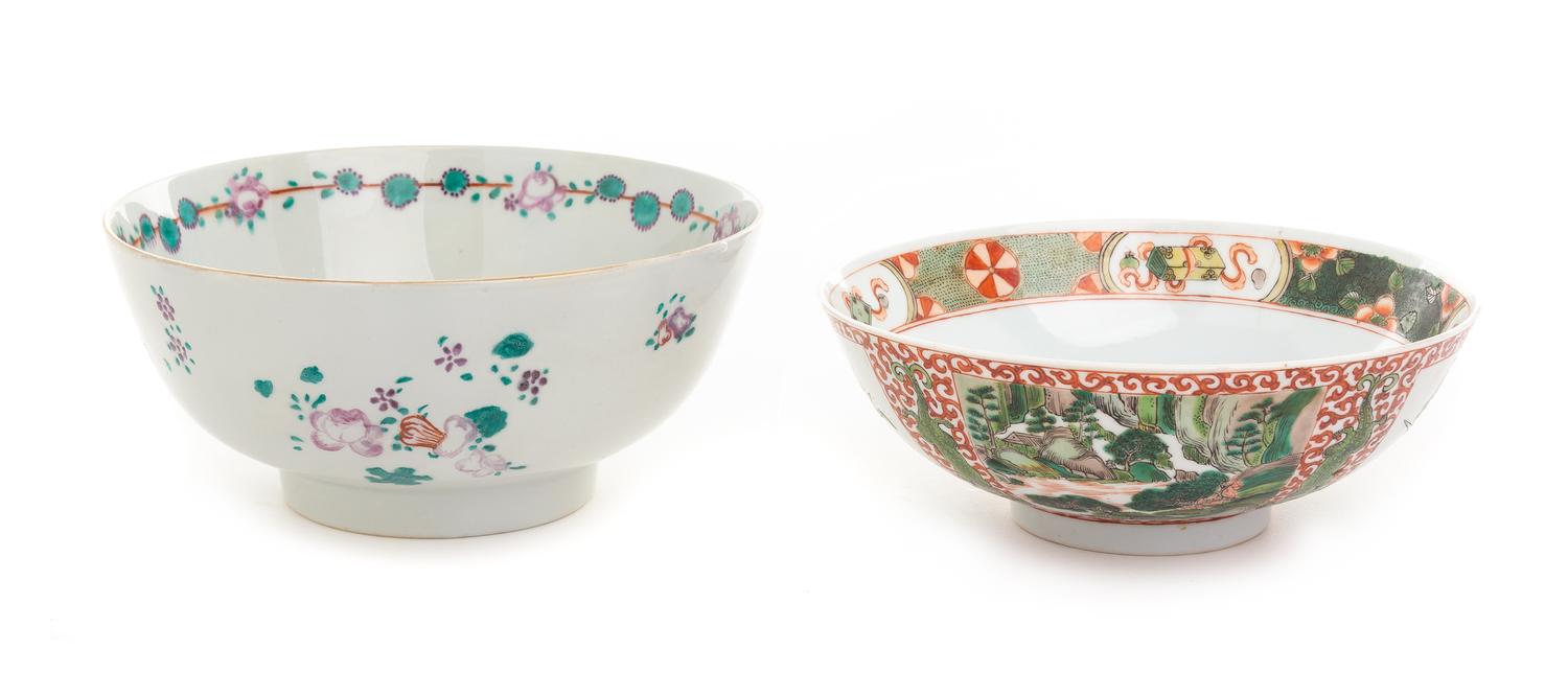 Two Chinese Famille Rose Porcelain Bowls Diameter of larger 7 3/4 inches. — 19TH-20TH CENTURY