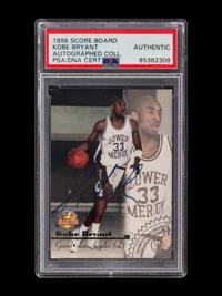A 1996 Score Board Autographed Collection Autographs Kobe Bryant Signed Rookie Basketball Card No. 6 (PSA Authentic)
