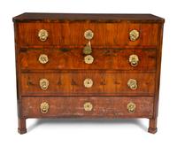 A Biedermeier Walnut Veneered and Grain-Painted Commode