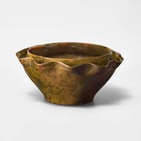 George Ohr (American, 1857-1918) Twin-Rimmed Vessel in Spotted Olive Glaze, Biloxi, Mississippi, USA, circa 1897-1900