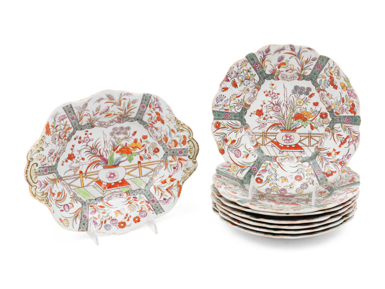 A Group of Eight Masons Ironstone Plates