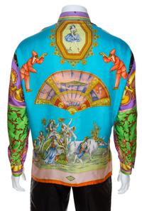A Gianni Versace Silk Atelier Print Shirt, Size 48.