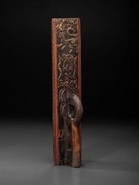 A Scandinavian Carved and Painted Maple Mangle Board