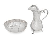 A Buccellati Silver Water Pitcher and Bowl