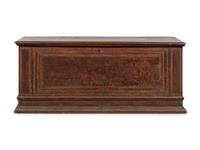 A Large Continental Parquetry Decorated Walnut Coffer
