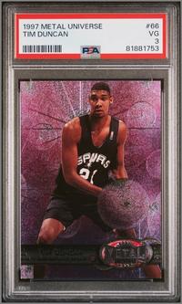 A Group of Three PSA Graded Basketball Cards Featuring Michael Jordan Tim Duncan,