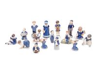 Sixteen Royal Copenhagen Porcelain Figures