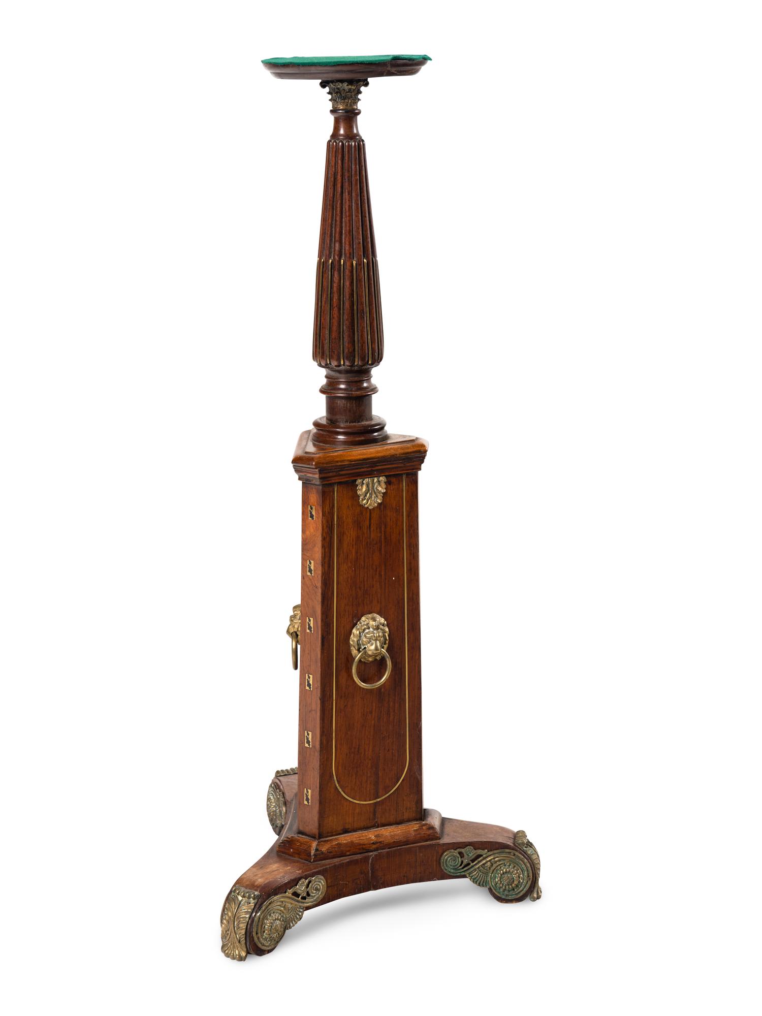 A Regency Gilt Bronze Mounted Mahogany Torchère
