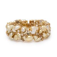 Yvel, Golden Baroque Cultured Pearl, Colored Diamond, and Yellow Gold Bracelet