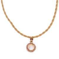 CAT'S EYE MOONSTONE AND PINK SAPPHIRE PENDANT/NECKLACE