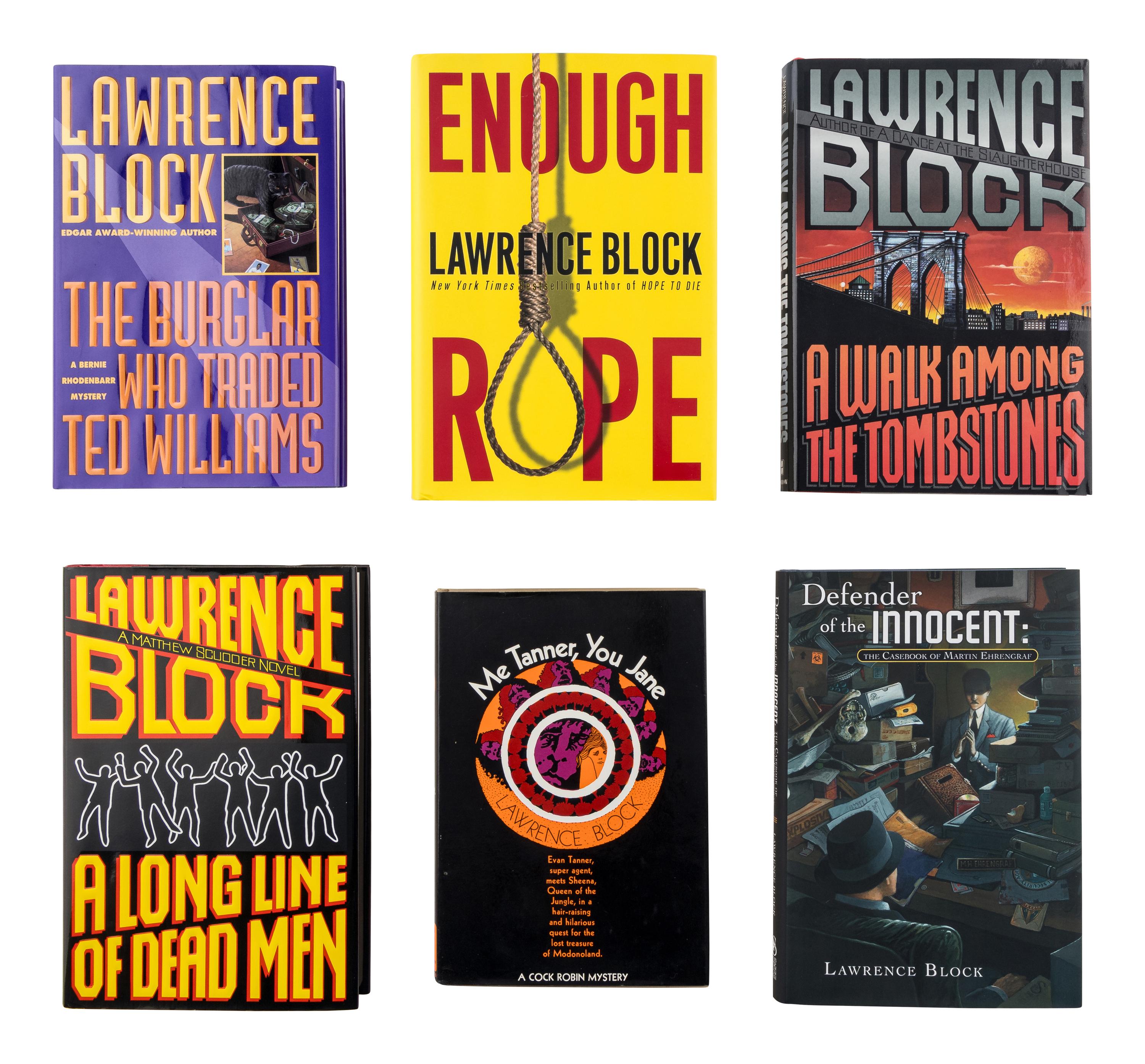 BLOCK, Lawrence (b. 1938). A group of 6 works by Block, ALL FIRST EDITIONS, ALL SIGNED OR INSCRIBED, comprising: