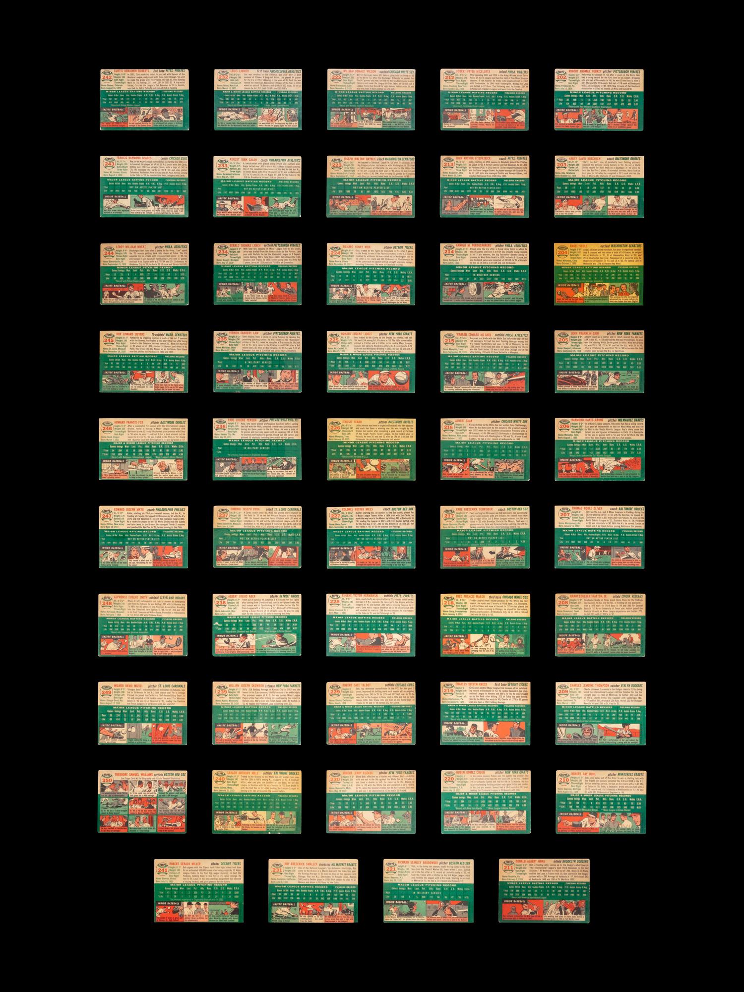 A Near Set of 1954 Topps Baseball Cards (245/250)