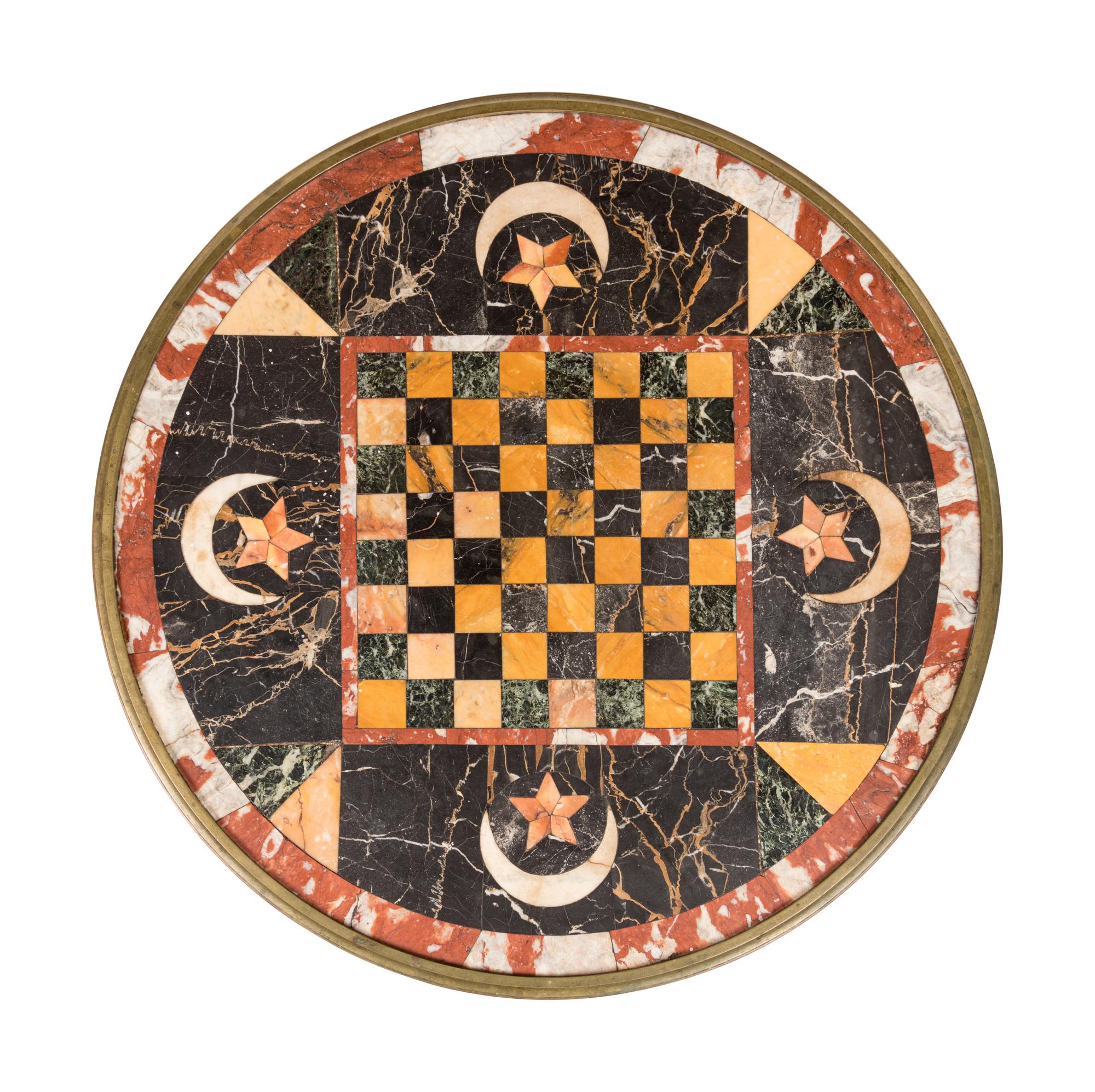 An Italian Specimen Marble Top Game Table