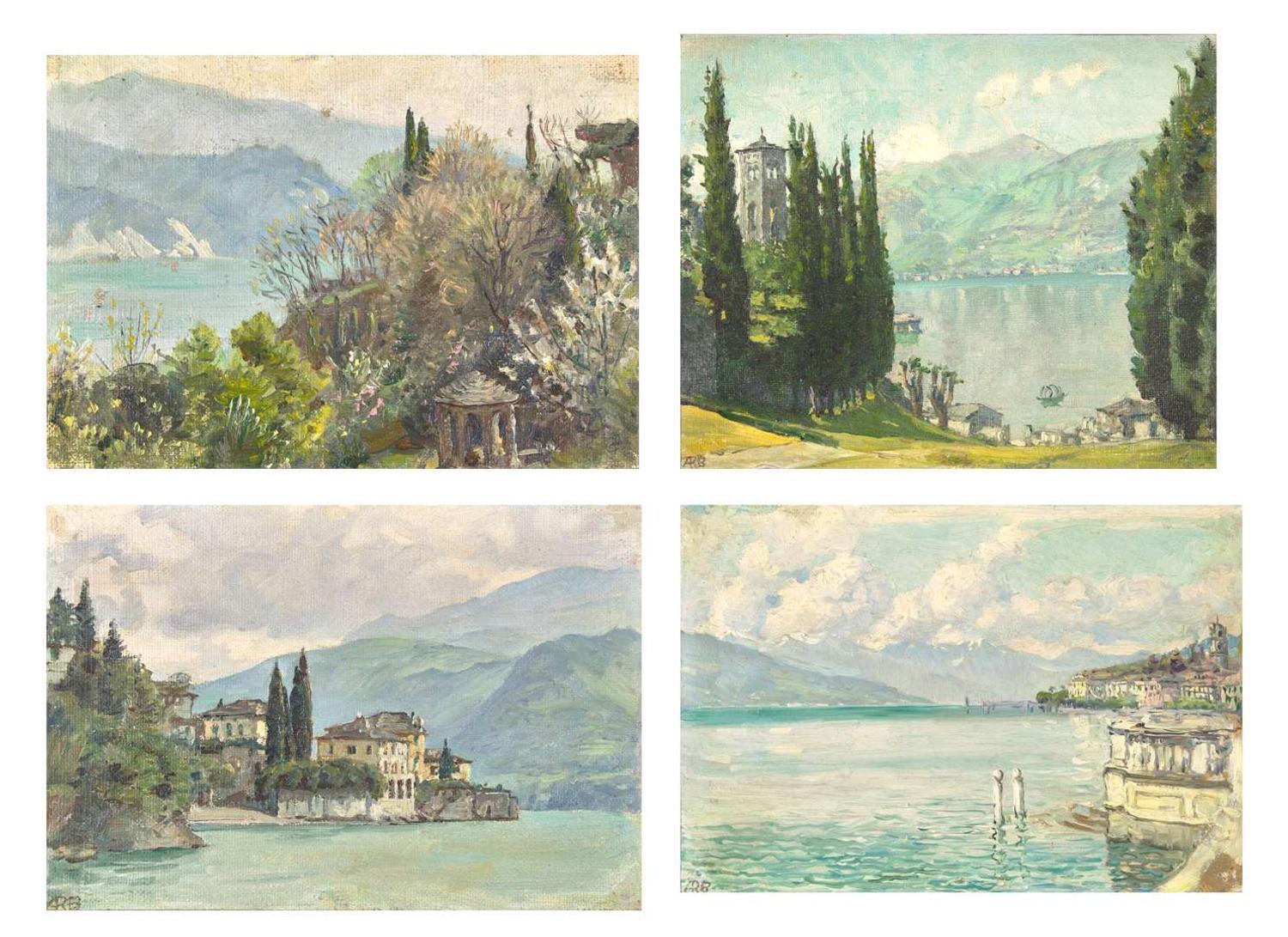 Anna Richards Brewster (American, 1870–1952) - A Set of Four Italian Lake Sketches