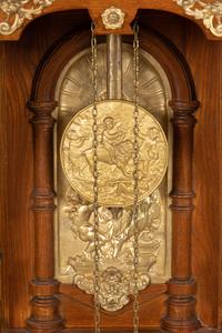 A Continental Gilt Metal Mounted Walnut Regulator Clock