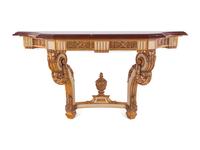 A Régence Style White-Painted and Parcel Gilt Marble-Top Console Table