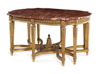 A Louis XVI Style Carved Giltwood Center Table