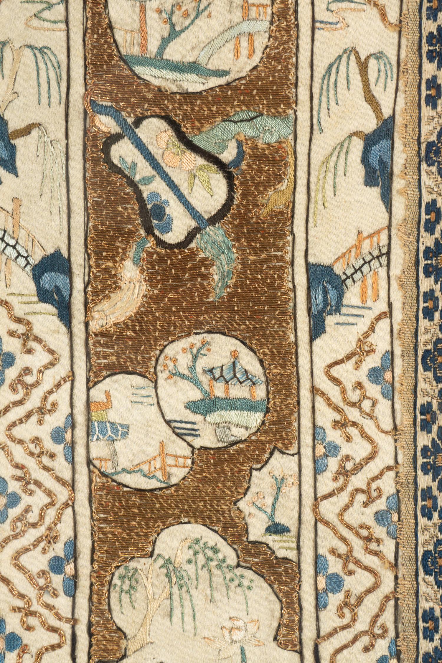 A Group of Chinese Embroidered Silk Panels