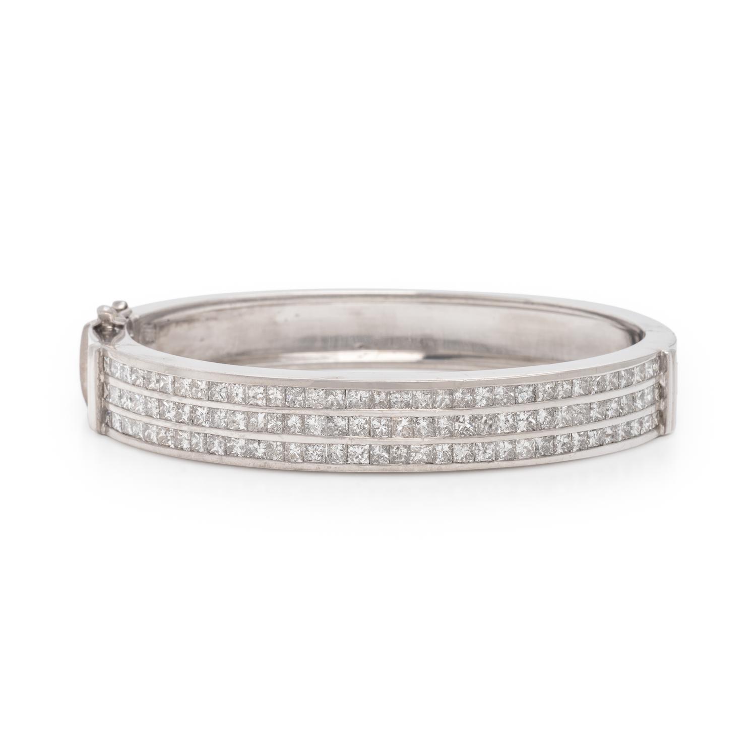 Diamond and White Gold Bangle Bracelet