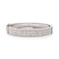 Diamond and White Gold Bangle Bracelet