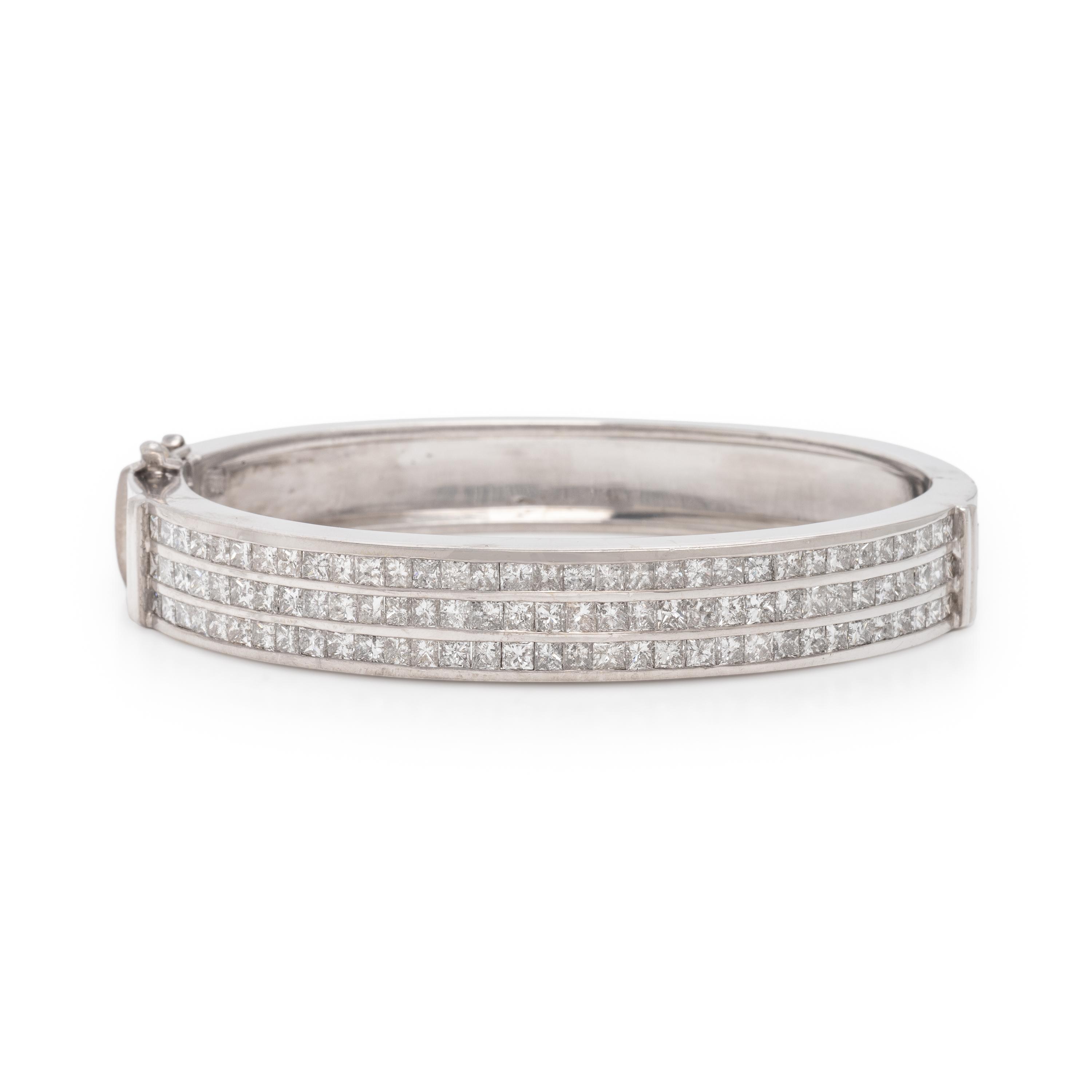 Diamond and White Gold Bangle Bracelet