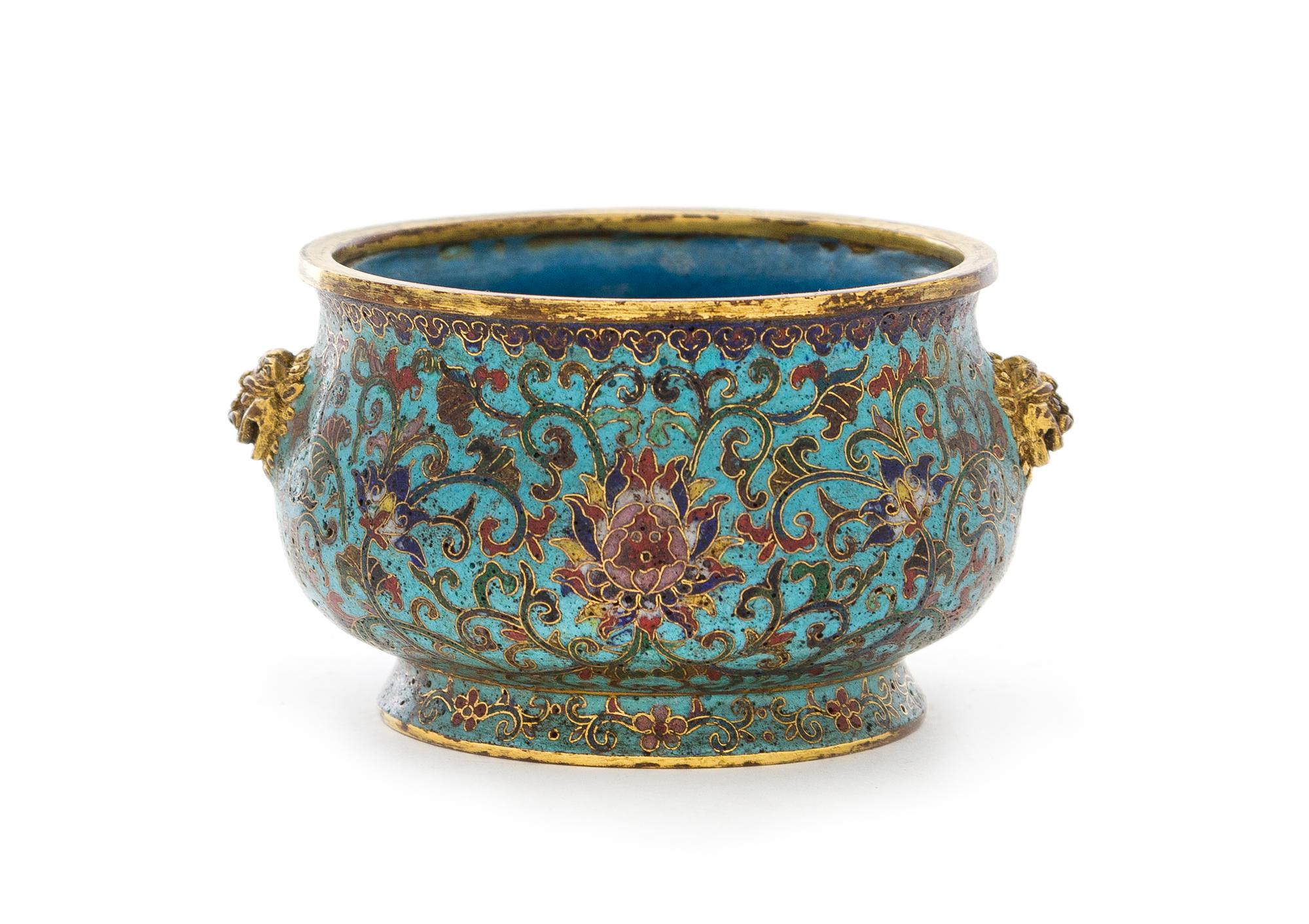 A Small Cloisonne Enamel Incense Burner Diameter 4 inches. — 18TH/19TH CENTURY