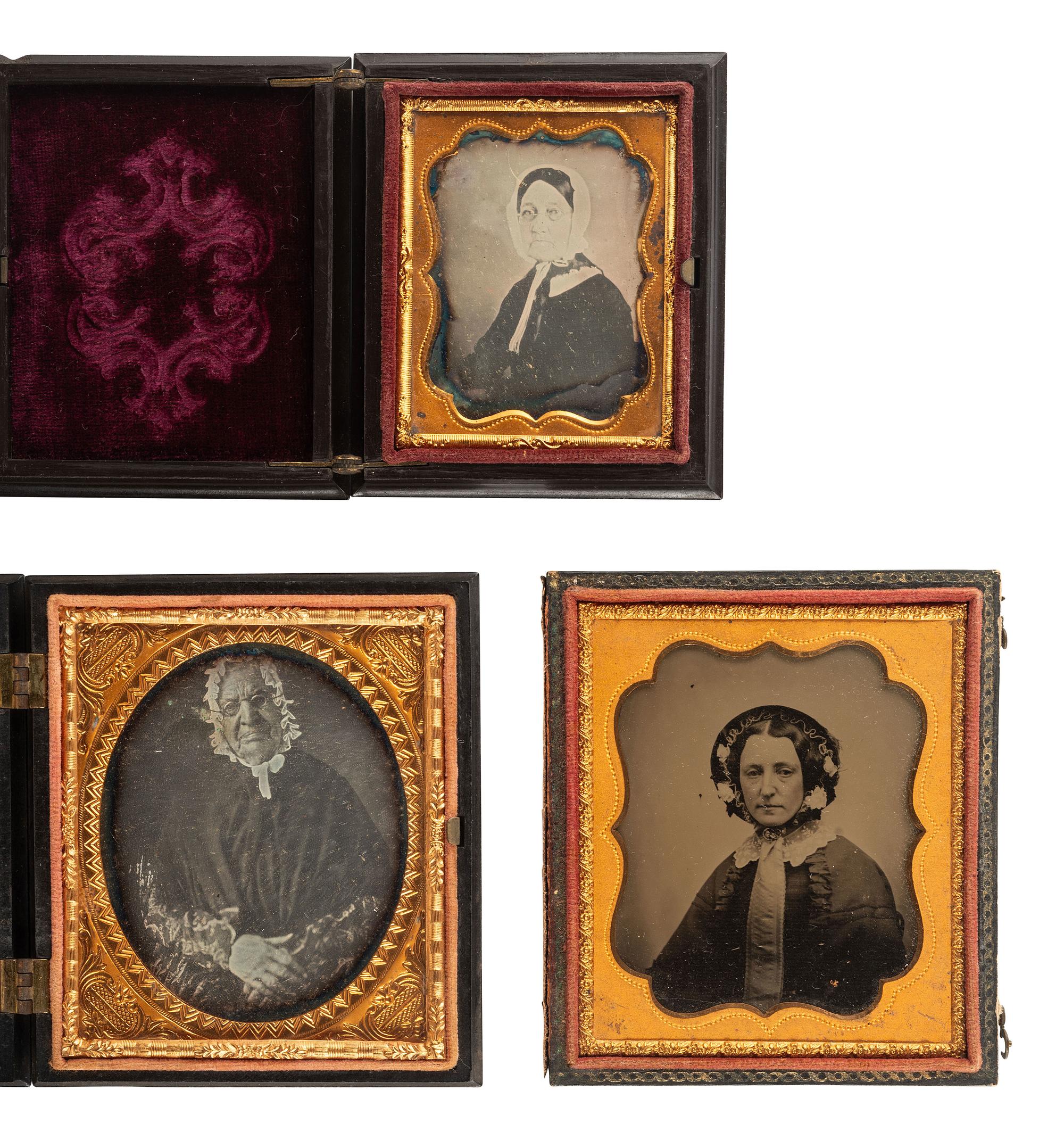 [EARLY PHOTOGRAPHY]. 5 cased images of older women, including a postmortem portrait.