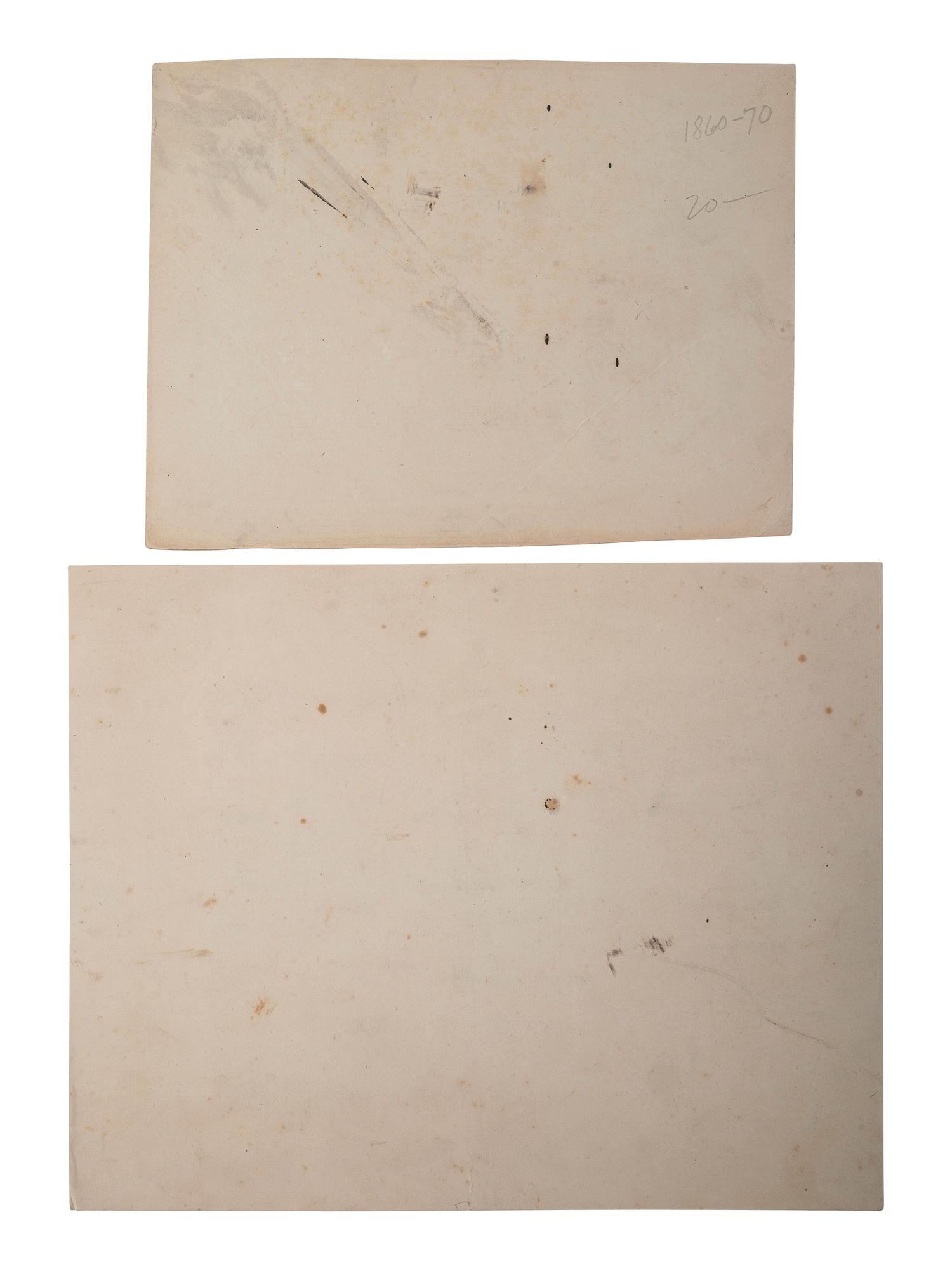 [CIVIL WAR]. A group of 2 photographs, incl. soldiers at camp at Raccoon Mountain, Bridgeport, TN.