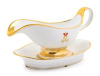 A Russian Porcelain Sauceboat and Underplate from the Farm Service