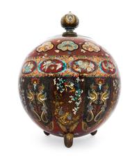 An Impressive Cloisonne Enamel Covered Jar Height 23 inches. — ATTRIBUTED TO SUZUKI HONDA, MEIJI PERIOD