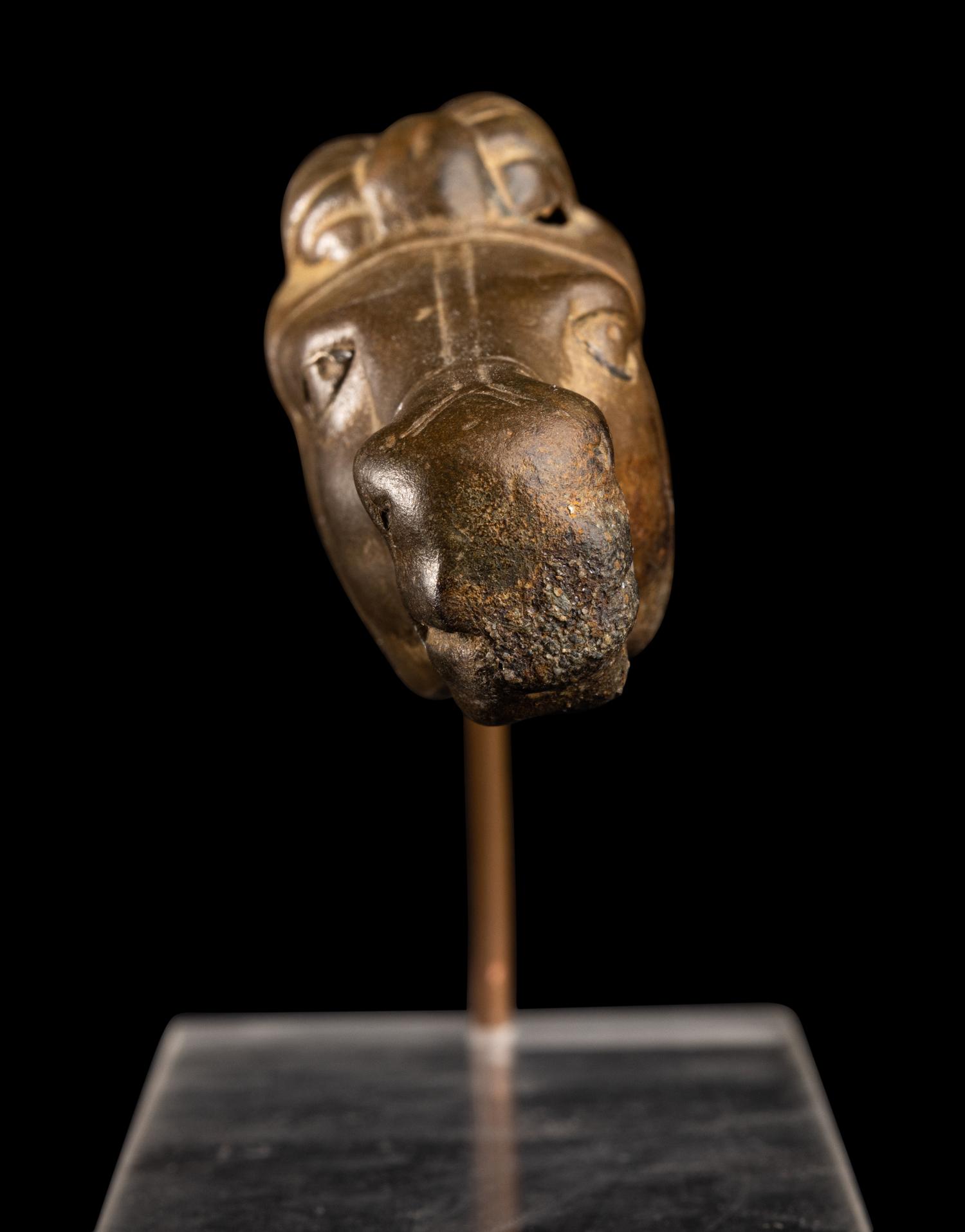 A Roman Bronze Horse Head Applique or Key Fob