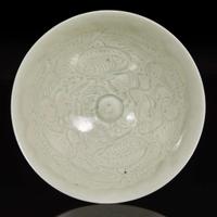 A Chinese Qingbai incised bowl 青白瓷刻花斗笠盞 Probably Song dynasty ??