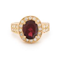 GARNET AND DIAMOND RING