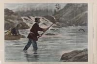 Six Hand Colored Fishing Prints Height 15 x width 10 inches (largest) — LATE 19TH/EARLY 20TH CENTURY